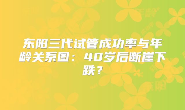 东阳三代试管成功率与年龄关系图：40岁后断崖下跌？