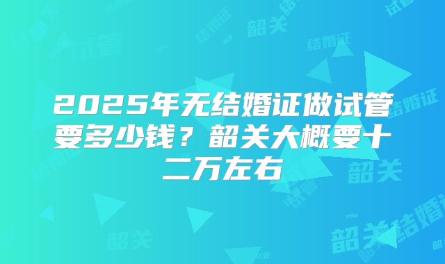 2025年无结婚证做试管要多少钱？韶关大概要十二万左右