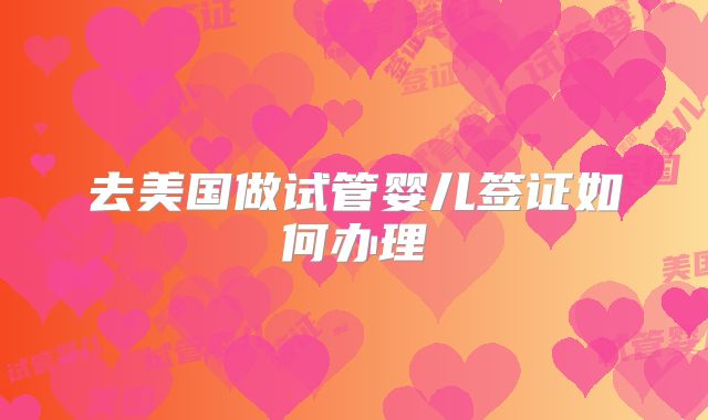 去美国做试管婴儿签证如何办理