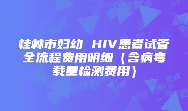 桂林市妇幼 HIV患者试管全流程费用明细（含病毒载量检测费用）