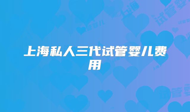 上海私人三代试管婴儿费用