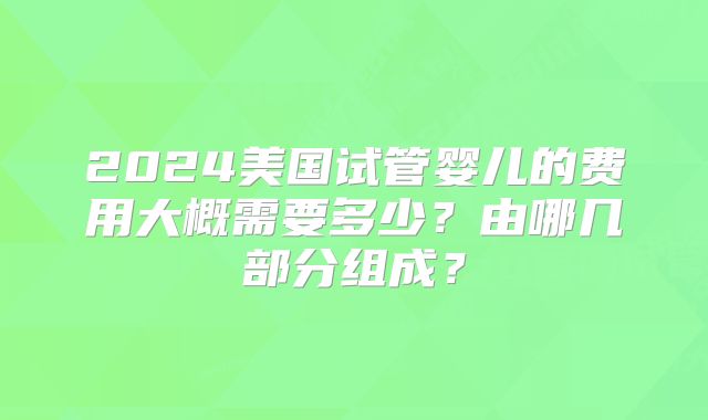 2024美国试管婴儿的费用大概需要多少？由哪几部分组成？
