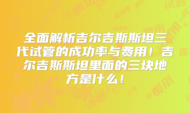 全面解析吉尔吉斯斯坦三代试管的成功率与费用！吉尔吉斯斯坦里面的三块地方是什么！