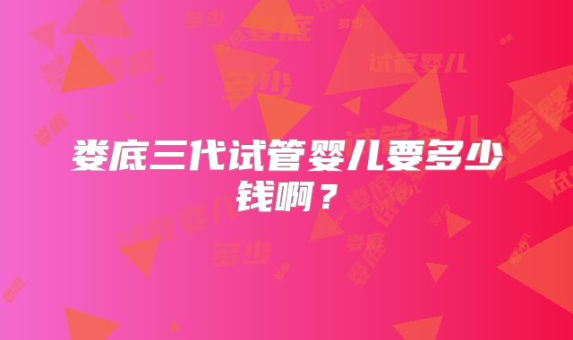 娄底三代试管婴儿要多少钱啊?