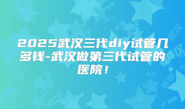 2025武汉三代diy试管几多钱-武汉做第三代试管的医院!