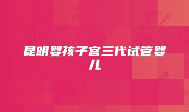昆明婴孩子宫三代试管婴儿