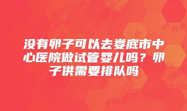 没有卵子可以去娄底市中心医院做试管婴儿吗?卵子供需要排队吗