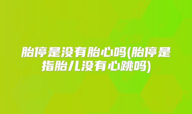 胎停是没有胎心吗(胎停是指胎儿没有心跳吗)