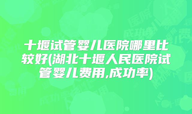 十堰试管婴儿医院哪里比较好(湖北十堰人民医院试管婴儿费用,成功率)