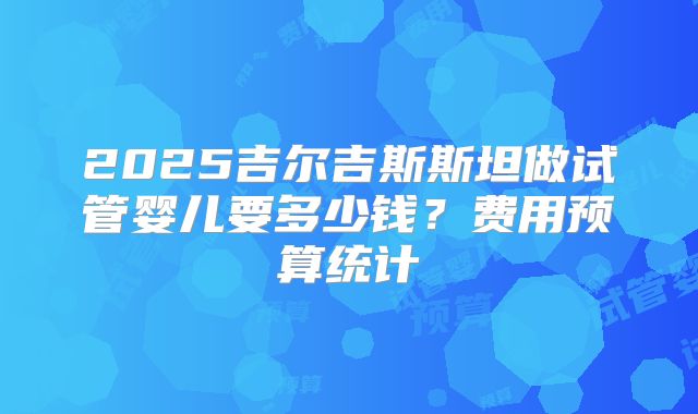 2025吉尔吉斯斯坦做试管婴儿要多少钱？费用预算统计