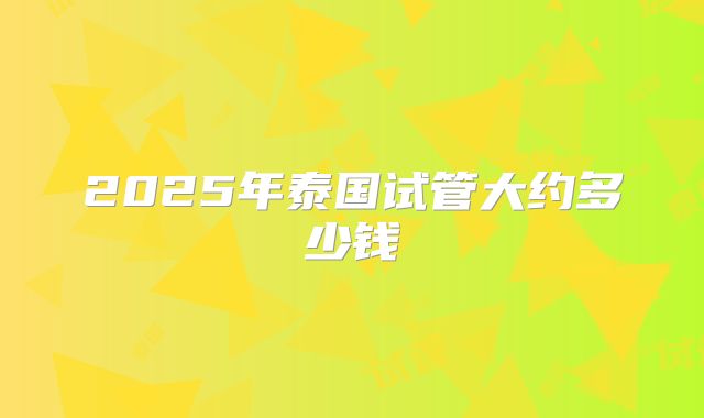 2025年泰国试管大约多少钱