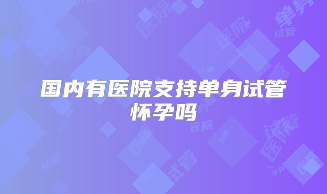 国内有医院支持单身试管怀孕吗