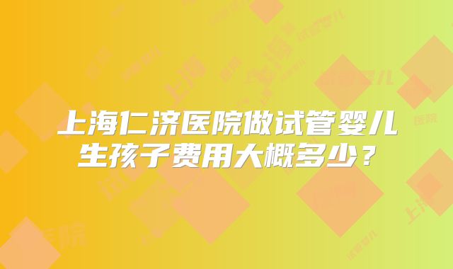 上海仁济医院做试管婴儿生孩子费用大概多少？
