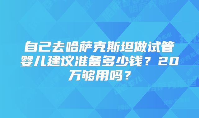 自己去哈萨克斯坦做试管婴儿建议准备多少钱？20万够用吗？