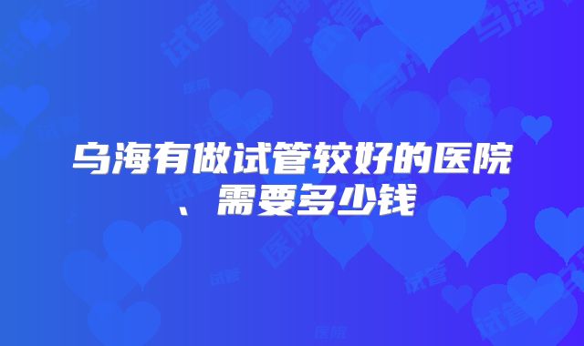 乌海有做试管较好的医院、需要多少钱