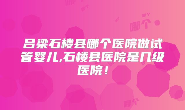 吕梁石楼县哪个医院做试管婴儿,石楼县医院是几级医院！