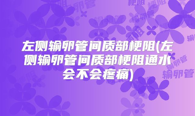 左侧输卵管间质部梗阻(左侧输卵管间质部梗阻通水会不会疼痛)