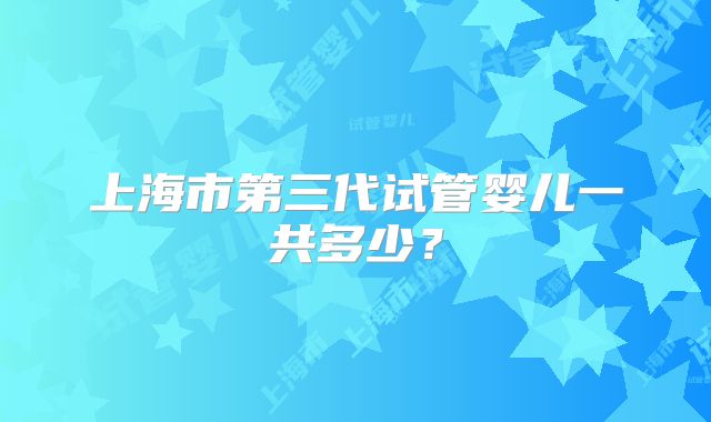 上海市第三代试管婴儿一共多少？