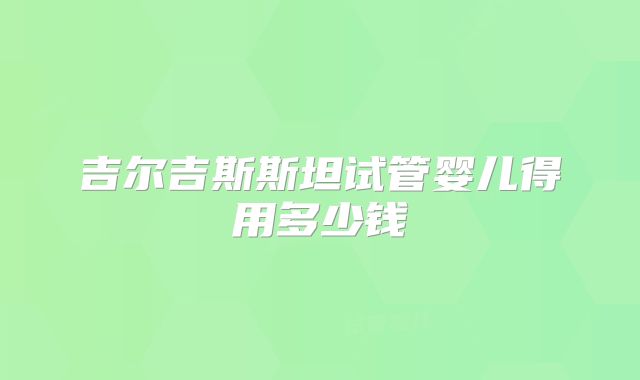 吉尔吉斯斯坦试管婴儿得用多少钱
