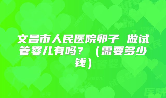 文昌市人民医院卵子 做试管婴儿有吗?(需要多少钱)