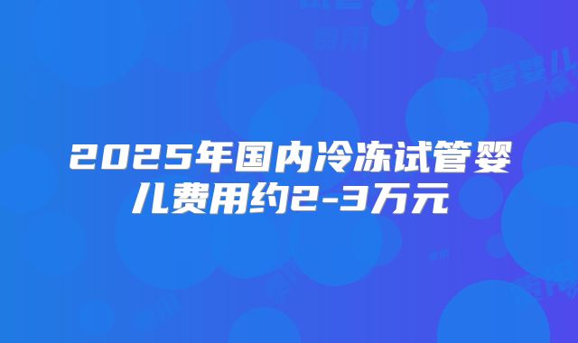 2025年国内冷冻试管婴儿费用约2-3万元