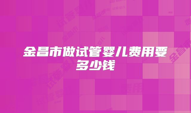 金昌市做试管婴儿费用要多少钱