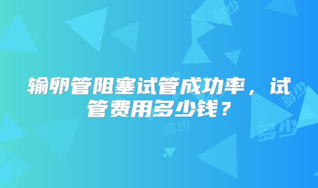 输卵管阻塞试管成功率，试管费用多少钱？