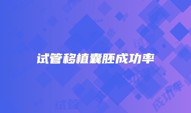 试管移植囊胚成功率
