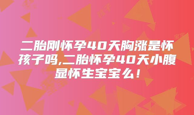 二胎刚怀孕40天胸涨是怀孩子吗,二胎怀孕40天小腹显怀生宝宝么！