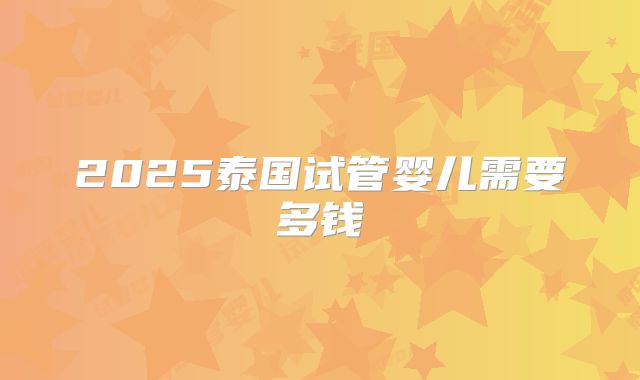 2025泰国试管婴儿需要多钱