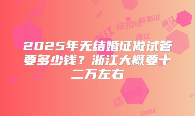 2025年无结婚证做试管要多少钱？浙江大概要十二万左右