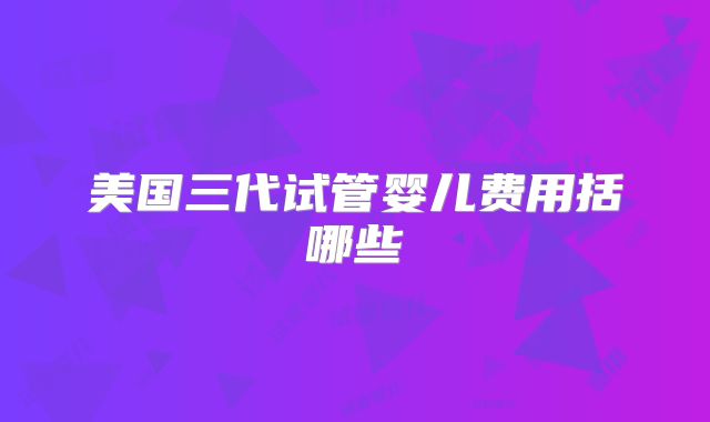 美国三代试管婴儿费用括哪些