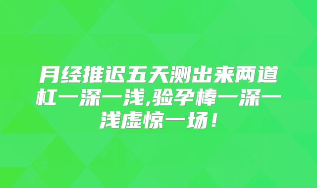 月经推迟五天测出来两道杠一深一浅,验孕棒一深一浅虚惊一场!