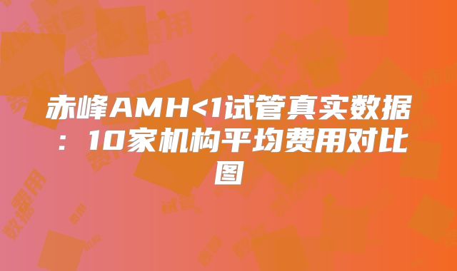 赤峰AMH<1试管真实数据：10家机构平均费用对比图