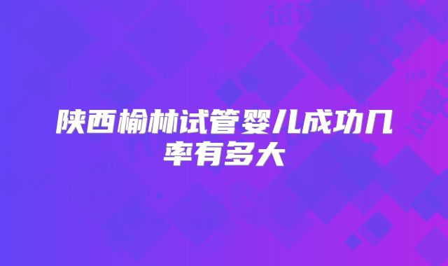 陕西榆林试管婴儿成功几率有多大
