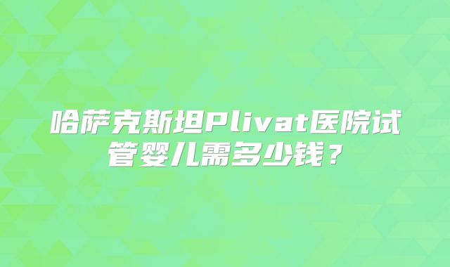 哈萨克斯坦Plivat医院试管婴儿需多少钱？