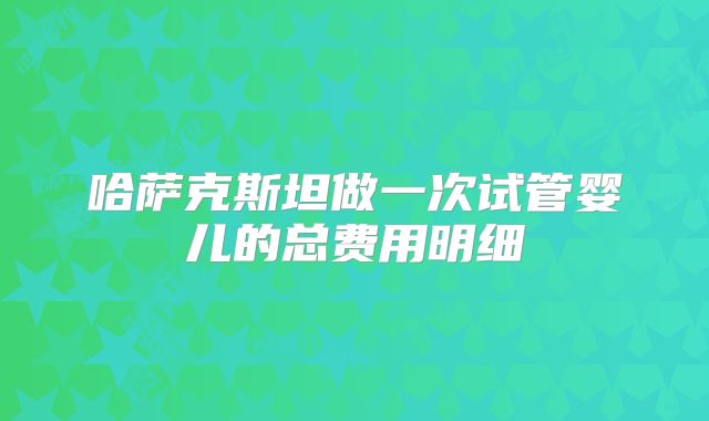哈萨克斯坦做一次试管婴儿的总费用明细