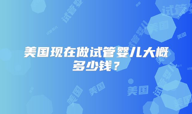 美国现在做试管婴儿大概多少钱？