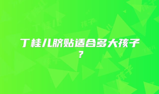丁桂儿脐贴适合多大孩子?