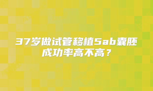 37岁做试管移植5ab囊胚成功率高不高？