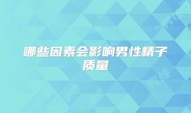 哪些因素会影响男性精子质量