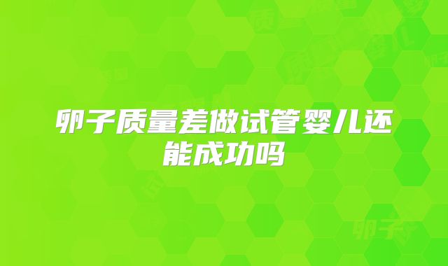 卵子质量差做试管婴儿还能成功吗