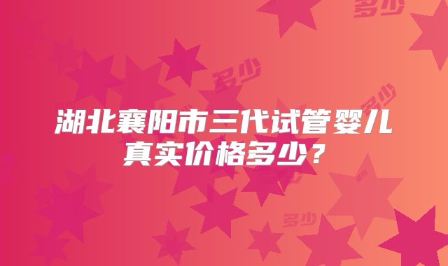 湖北襄阳市三代试管婴儿真实价格多少？