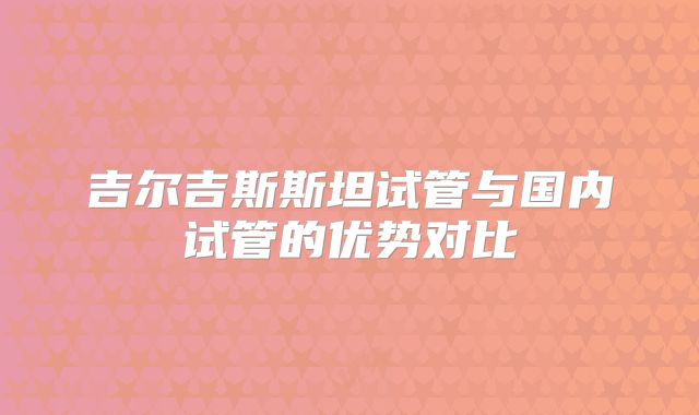 吉尔吉斯斯坦试管与国内试管的优势对比