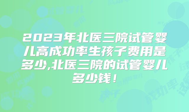 2023年北医三院试管婴儿高成功率生孩子费用是多少,北医三院的试管婴儿多少钱！