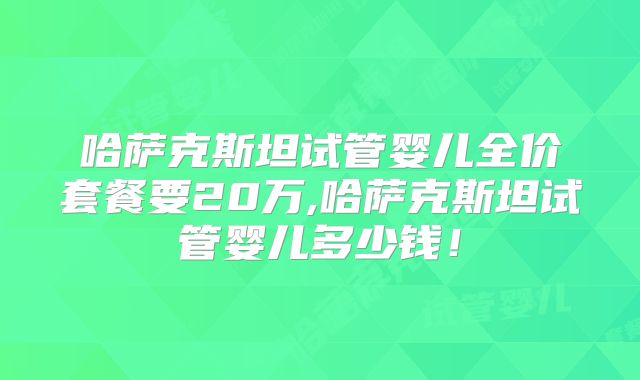 哈萨克斯坦试管婴儿全价套餐要20万,哈萨克斯坦试管婴儿多少钱！