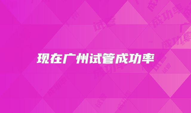 现在广州试管成功率