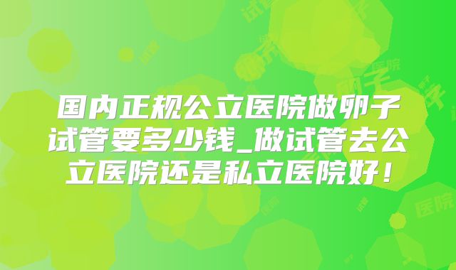 国内正规公立医院做卵子试管要多少钱_做试管去公立医院还是私立医院好!