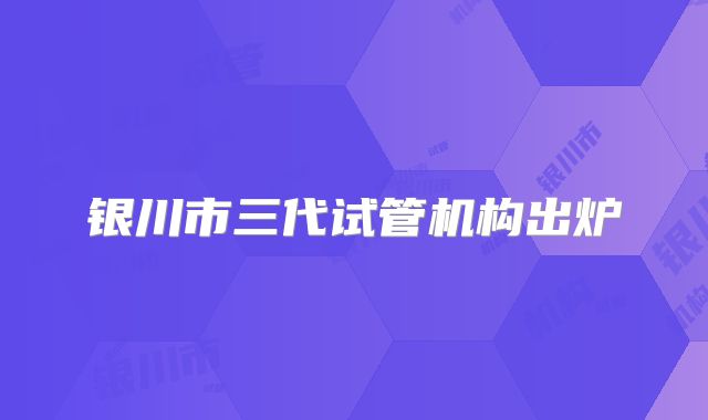 银川市三代试管机构出炉