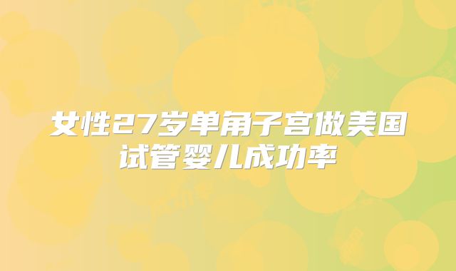 女性27岁单角子宫做美国试管婴儿成功率